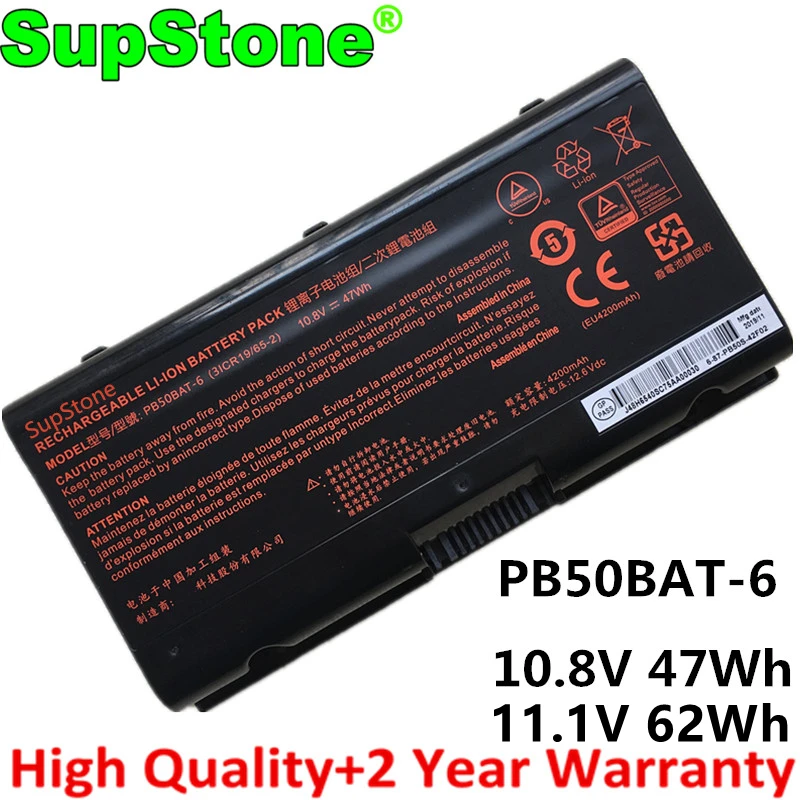 SupStone PB50BAT-6 סוללה של מחשב נייד עבור Clevo Powerspec 1520 1720 1530 PB71EF-G PB70EF-G PB51RF-G עבור Hasee Z9-CU7PK NP8371 CPB5S0