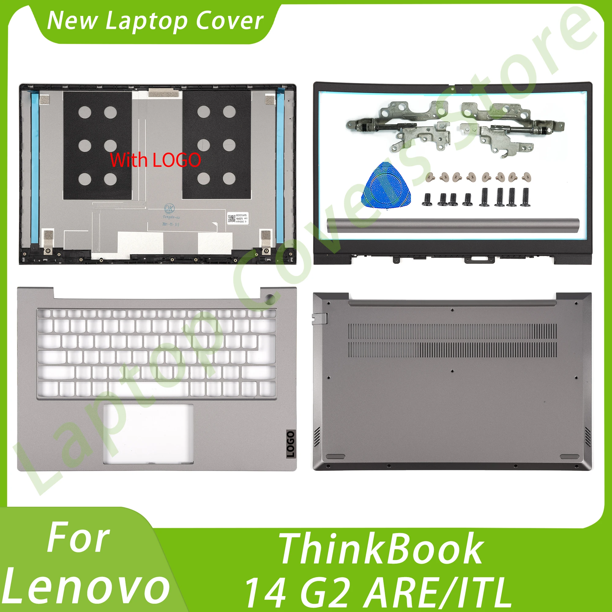 מקרים חדשים עבור Lenovo ThinkBook 14 G2 הם/ITL 14 G3 ACL LCD אחורי מכסה הלוח הקדמי Botto HingeCover צירים מחשב נייד להחליף חלקים