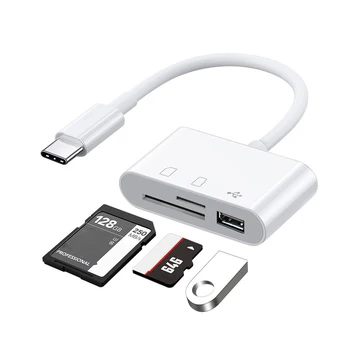 קורא כרטיסי זיכרון SD TF USB 3 ב-1 סוג C רכזת USB כרטיס ג מתאם OTG מתאם קומפקטי פלאש עבור Macbook Huawei Samsung Xiaomi