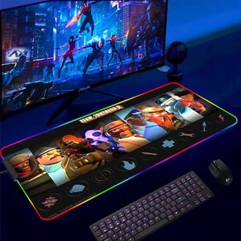 מבצר צוות 2 Gaming Mousepad משטח עכבר גיימר מחשב Mousepad RGB תאורה אחורית Mause משטח גדול Mousepad השולחן מקלדת LED עכברים מחצלת