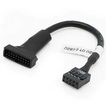USB 2.0 9-Pin דיור זכר USB 3.0 20 פינים ללוח האם נקבה כבל מתאם Dropship