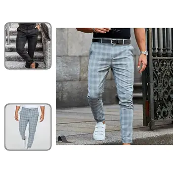 גברים מכנסיים פופולרי אופנת רחוב צבעוני באמצע שנות ה-עלייה משובץ דפוס מכנסיים מסיבה מכנסיים מכנסיים