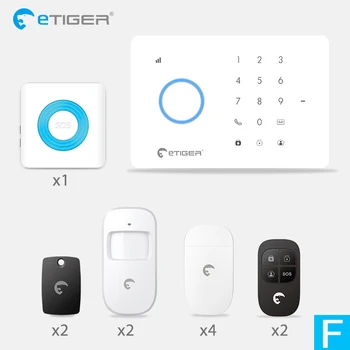 eTiger S3B אבטחה אלחוטיות בבית אזעקת GSM מערכת IOS אנדרואיד אפליקציה של שליטה מרחוק כרטיס RFID PIR חיישן הדלת ערכת חיישן