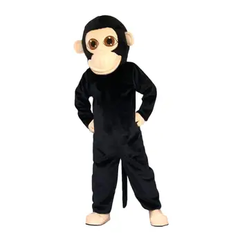 קטיפה שחורה אוטנג קמע תלבושות חיות מפוחלצות קוף Cosplay החליפה קריקטורה תלבושת למבוגרים יוניסקס קמעות מסיבת ליל כל הקדושים