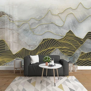 טפטים תמונה יצירתית מופשט שיש נוף הזהב קווי ציור קיר בסלון ספה עיצוב הבית וול בד וול נייר עבור 3D