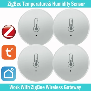 Tuya חכם Zigbee טמפרטורה, חיישן לחות מדחום מקורה לפקח על העבודה בבית עם אלקסה הבית של Google עוזר