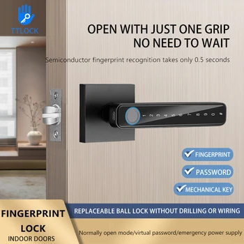 ביומטרי טביעת אצבע בית חכם לנעול את הדלת הסיסמה אלקטרוני מנעול דיגיטלי TUYA/TTLOCK APP בקרת כניסה, ידיות נעילה
