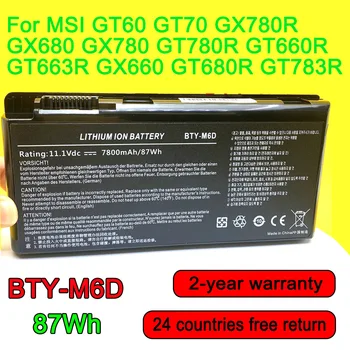 חדש BTY-M6D סוללה של מחשב נייד עבור MSI GT60 GT70 GX780R GX680 GX780 GT780R GT660R GT663R GX660 GT680R GT783R 11.1 V 87WH באיכות גבוהה