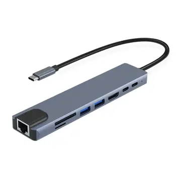 כדי 4K HDMI - מתאם תואם הקורא משטרת מהר תשלום ברק USB 3 הרציף עבור ה-MacBook Pro USB C-Hub 8 ב 1 3.1 TypeC