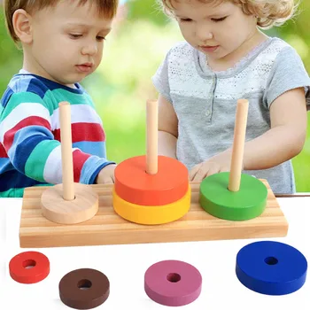 עץ מונטסורי צורות גיאומטריות פאזל מיון במתמטיקה לבנים בגיל הרך למידה חינוכי המשחק תינוק פעוט צעצועים לילדים