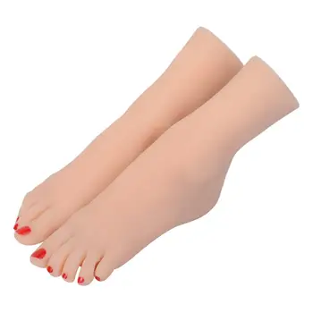 1 זוג סיליקון Lifesize בנות LegsDisplay סנדל להציג אמנות סקיצה עם 10 ציפורני הרגליים.