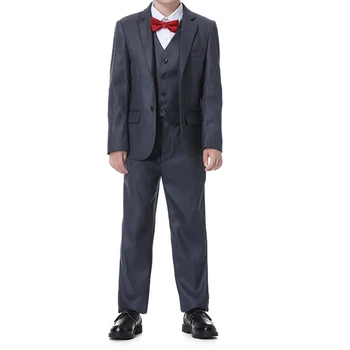 2022 אופנה של הילד עסקים מארח מתאים אלגנטי יחיד התחתונה חתן המסיבה ילד חליפה 3 חלקים(ז ' קט+מכנסיים+וסט )traje de נוביו