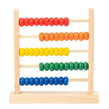 מסגרת עץ החשבונייה צעצועים לגיל הרך, מתמטיקה למידה צעצוע מסגרת עץ אבקוס עם Multi-צבע חרוזים מתנה עבור 2 שנים פעוטות בו