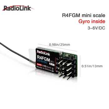 Radiolink R4FGM 4 ערוץ מיני מקלט עם ג ' יירו 1:28 1:64 RC כיס מכונית להיסחף Hotwheel לעבוד על RC4GS RC6GS T8S T8FB RC8X