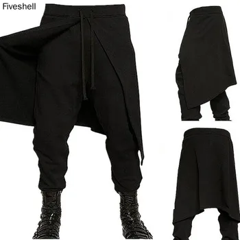 2023 מימי הביניים, תחפושות לגברים בסגנון מערבי משולבים מכנסיים רפויים גותית אופנה המכנסיים