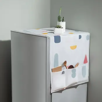עם כיס אחסון משק הבית Merchandises מקרר המכסה העליון של המקרר אביזרים מכונת כביסה כיסוי אבק מכסה