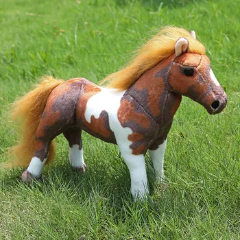 32x26cm סוס קטיפה Ferghana צעצועים חמוד חיות מפוחלצות זברה בובה רכה מציאותי סוס צעצוע לילדים מתנת יום הולדת קישוט הבית