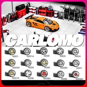 Carlomo N-שיעור Part1 1/64 גלגלי מתכת גומי צמיגים עבור 1:64 דגם רכב פרטי-עד אביזרי 11mm שפות חם גלגלים 4pcs/סט