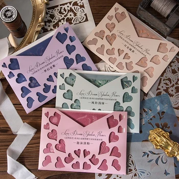 20Packs הסיטוניים וינטג ' פרחוני תבנית לב חלול גילוף חומר אהבה חלום פרח כרטיס האלבום בסיס נייר מכתבים.