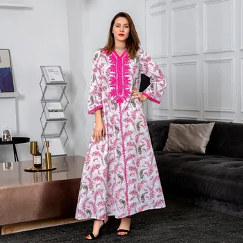 2023 דובאי Abaya טורקיה חלוק יוקרתי דה Mujer Envio בחינם הרמדאן המוסלמי שמלה נשית כפיות לנשים ישר שרוול ארוך חצאית