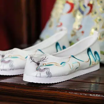 סגנון מזרחי גברים נשים Hanfu יוניסקס נעליים העתיקה מזדמנים יומי ישנות בייג 'ינג מעולה רקמה נעליים קלאסי וינטאג', נעליים