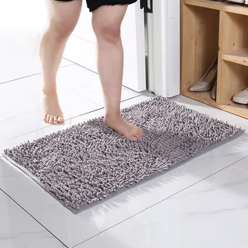 Inyahome מיקרופייבר אמבטיה, שטיחי שניל שטיח הרצפה אולטרה רך רחיץ שירותים מתייבש מהר מים סופג השינה שטיחים שטח אפור