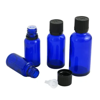 500pcs/lot הסיטוניים ריק ירוק כחול זכוכית חיוני בקבוק שמן עם פתח כמפחית וכובע למילוי הבקבוק. 5ml -100מ 