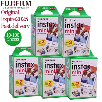 10-100 גיליונות Fujifilm Instax mini 11/12/8/9/40/קישור 3 אינץ ' לבן הקצה סרטים ממצלמה מיידית מיני 8 7 25 50 90 נייר צילום