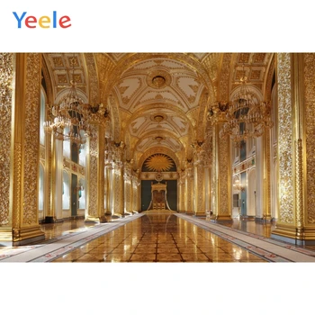 Yeele מבריק כיפת ארמון נברשת במסדרון פנים תמונות רקע מותאם אישית ויניל צילום תפאורות סטודיו לצילום