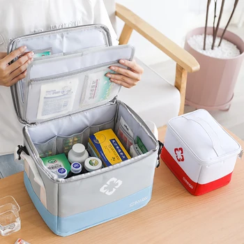ערכת עזרה ראשונה רפואה שקית אחסון נייד חיצוני להציל את הקופסה משק לשעת חירום כיס קיבולת גדולה ערכת ארגונית