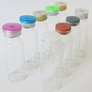 50 x 20ml אמבר ברור בושם חיוני המהות בקבוקי זכוכית עם Filp מחוץ המכסה Pharmaceutica בקבוקוני מדגם & פקק גומי