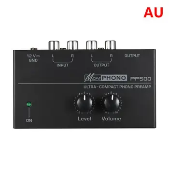 PP500 Phono Preamp Preamplifier עם רמת פקדי עוצמת קול RCA קלט פלט 1/4
