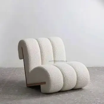 יצירתי לבן מודרני הספה כיסאות פנאי משענת בסגנון נורדי דגם חדר קטן פנאי יחיד Lounge Chair Hotel Apartment