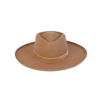 X0530 יהלום העליון כובע לבד פשוט משובח צרפתי שטוח צמר כובע משובח פדורה ברק כובע כבשים