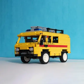 MOC-7534 UAZ-452 Gos משאית שירות בניין מודל משולבים צעצוע פאזל ילדים חשמלי מתנה