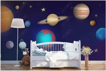 3d תמונות טפט לקירות בגלילים ציור קריקטורה חלל היקום אסטרואיד חדר ילדים עיצוב הבית 3d לוחות על הקיר