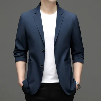 5922 -2023 אופנה של גברים מזדמנים קטנים חליפה גברית קוריאנית 70 גרסה של סלים ז 'קט היה מוצק צבע הז' קט