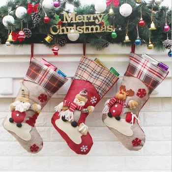 3pcs חג מולד קישוט חג המולד, גרביים קישוטים תליון מגפי ילדים השנה החדשה שקית הממתקים בשקית מתנה