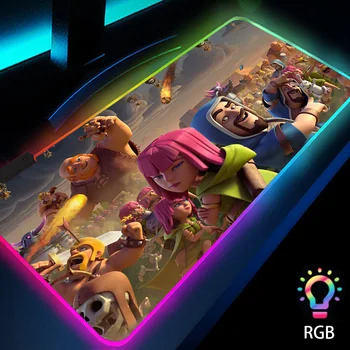 אנימה מחצלת המשחקים משטח Mousepad זוהר Esports המשחק באינטרנט קפה Xxl פדים לעכבר עם תאורה אחורית ההתקנה גיימר LED העכבר מחצלת המורחבת RGB